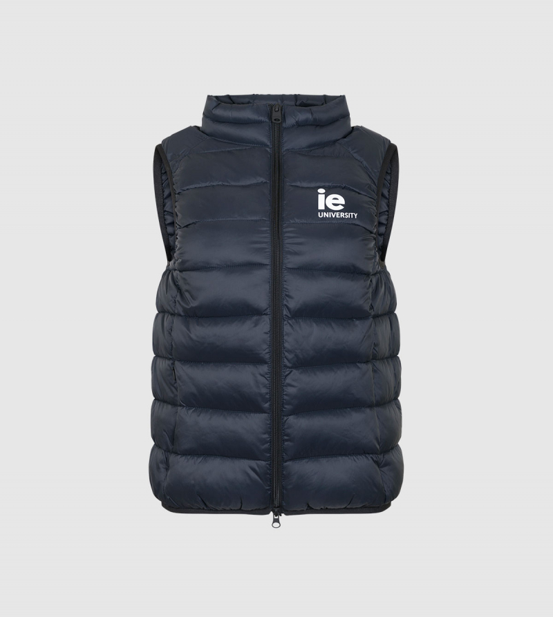 IE University Women's Vest. Navy color front