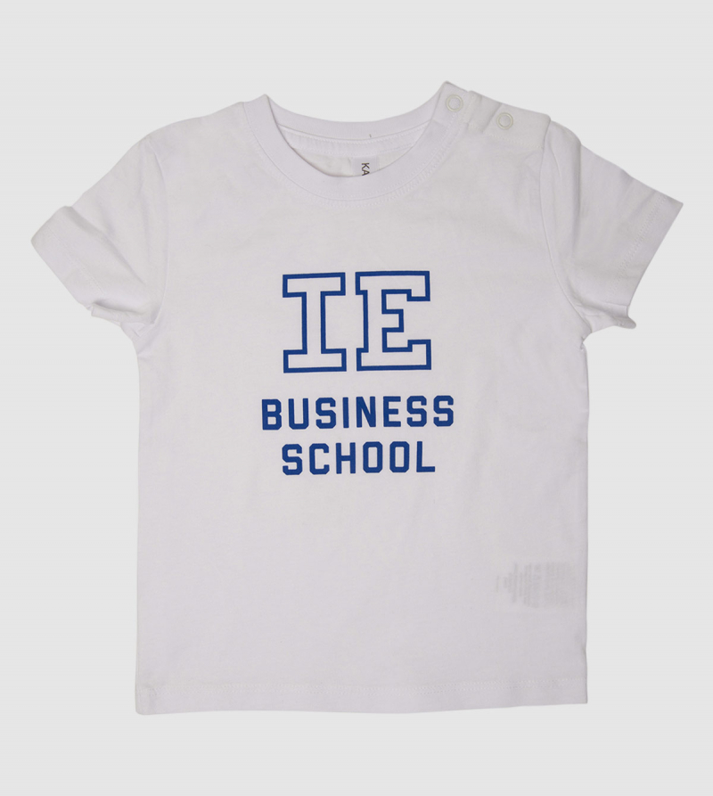 IE Business School Baby T-Shirt. White color zoom