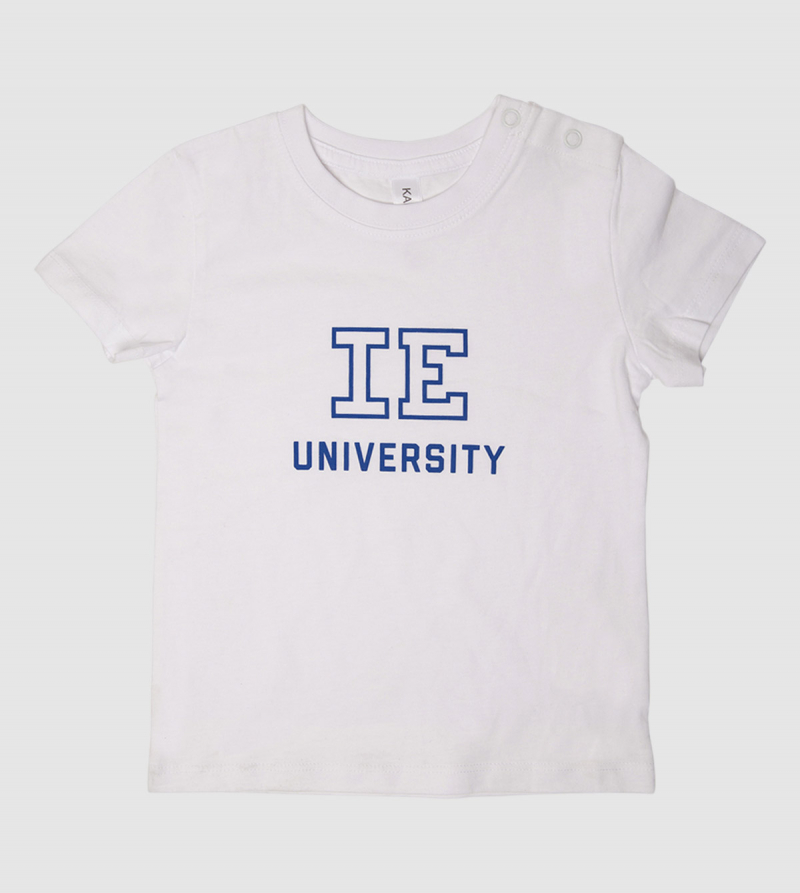 IE University Baby T-Shirt. White color zoom