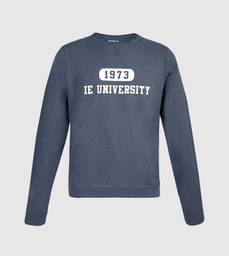 IE University Men's Sweatshirt. Blue color front