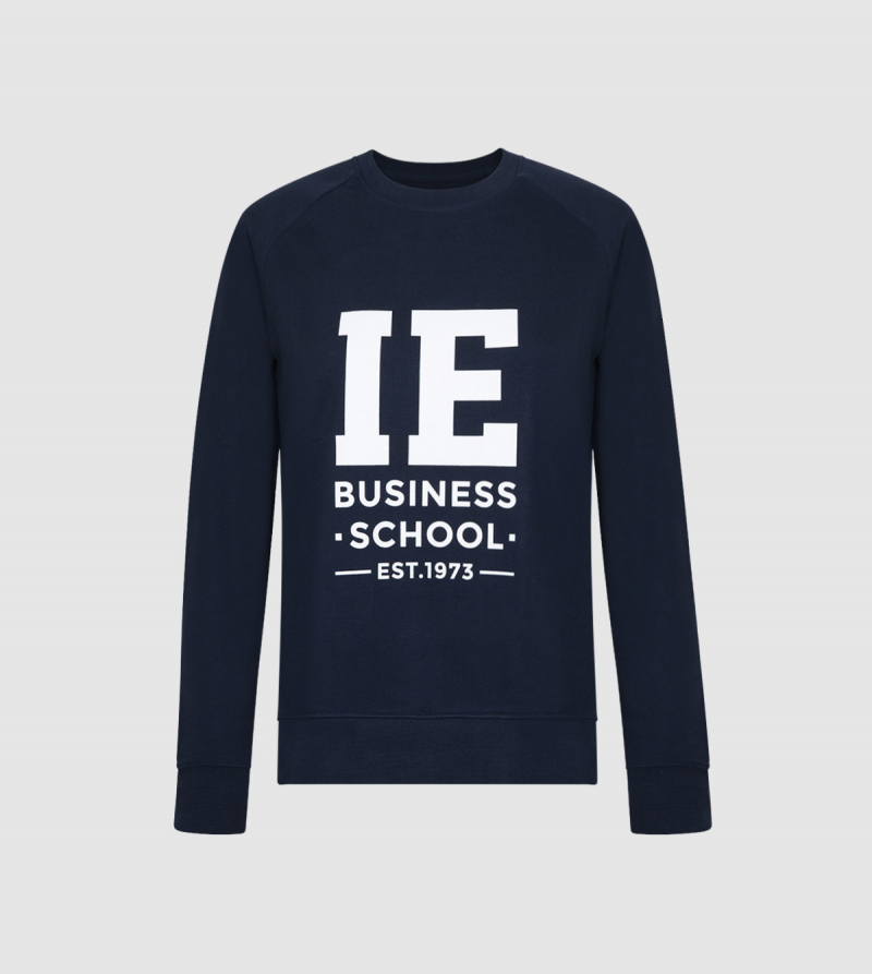 IE Business School Women's Sweatshirt. Navy color front