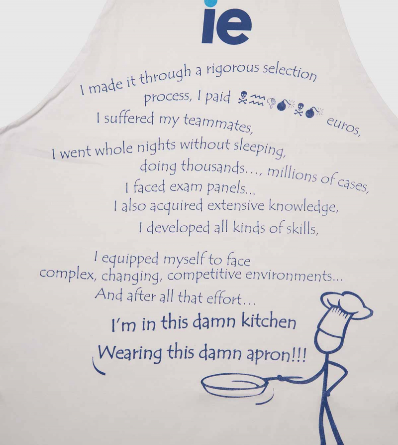 Cotton Chef Apron "English". White color zoom