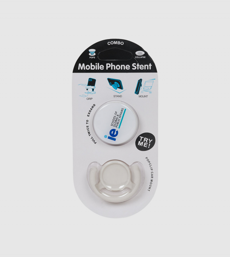 IE Global and Public Affairs Popsocket. White color zoom