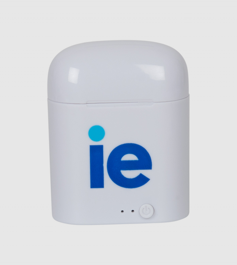 IE Earpods. White color front