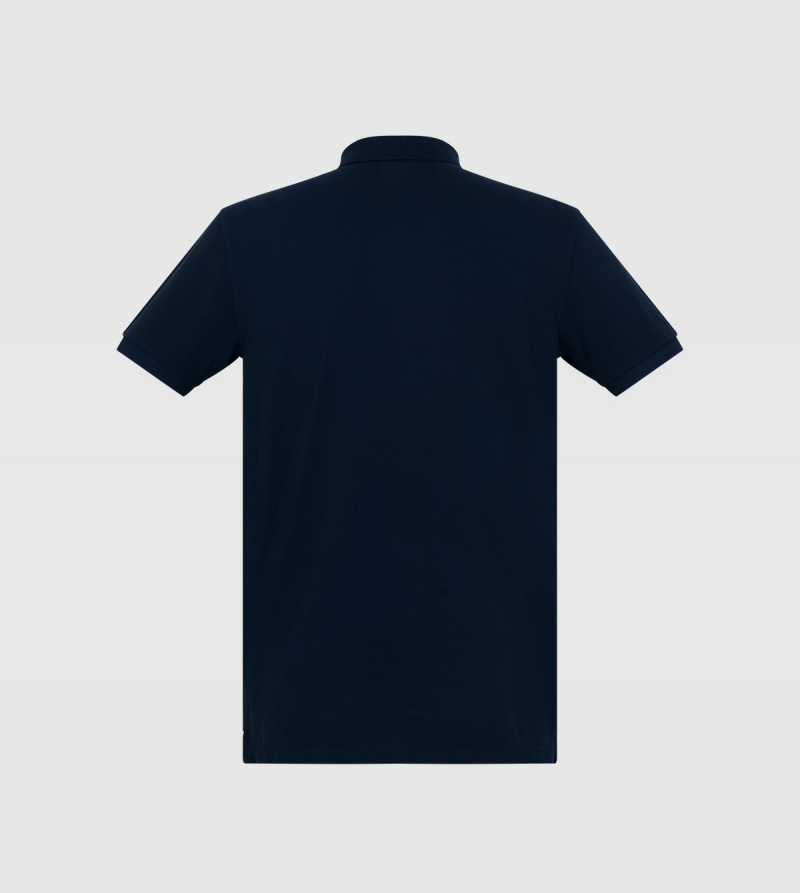 Tibet IE University Polo. Navy color back
