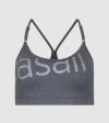 IE Glorious Sports Bra . grey melange silver color front
