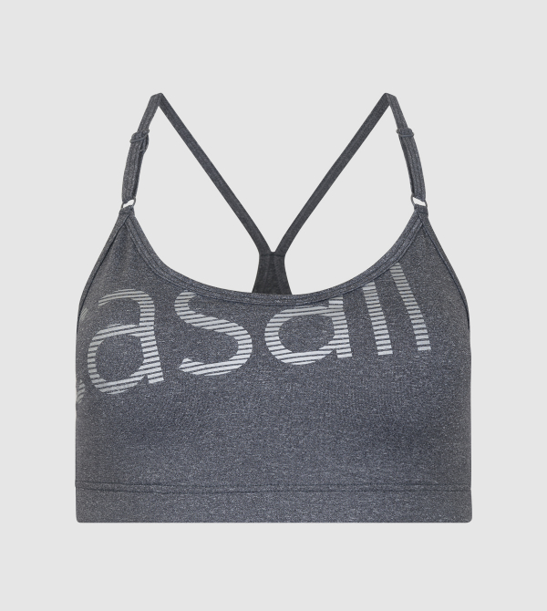 IE Glorious Sports Bra . grey melange silver color front