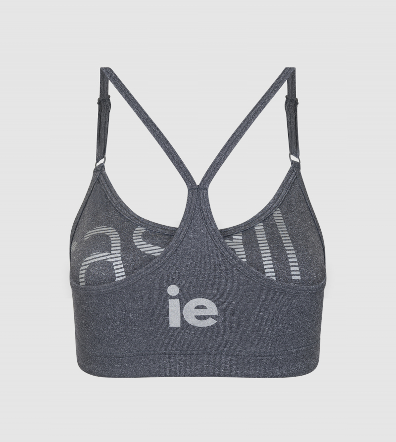 IE Glorious Sports Bra . grey melange silver color back